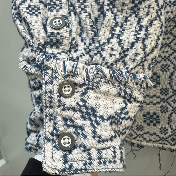 Free People We The Free So Long Summer Boxy Jacquard Button Down Jacket Small - Picture 5 of 8